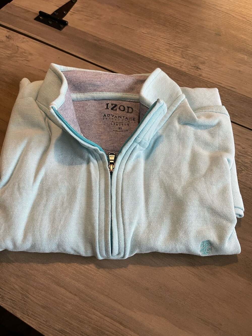 IZOD Advantage Performance Stretch 1/4 Zip Pullover Light Blue XL